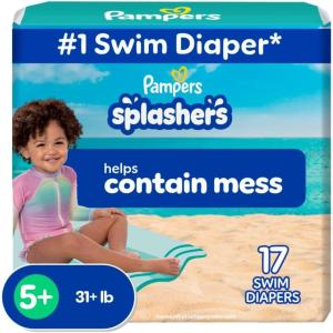 imagePampers Swim Diapers  Splashers  Size 23 20 Count GapFree Disposable Baby Swimming PantsSize 5