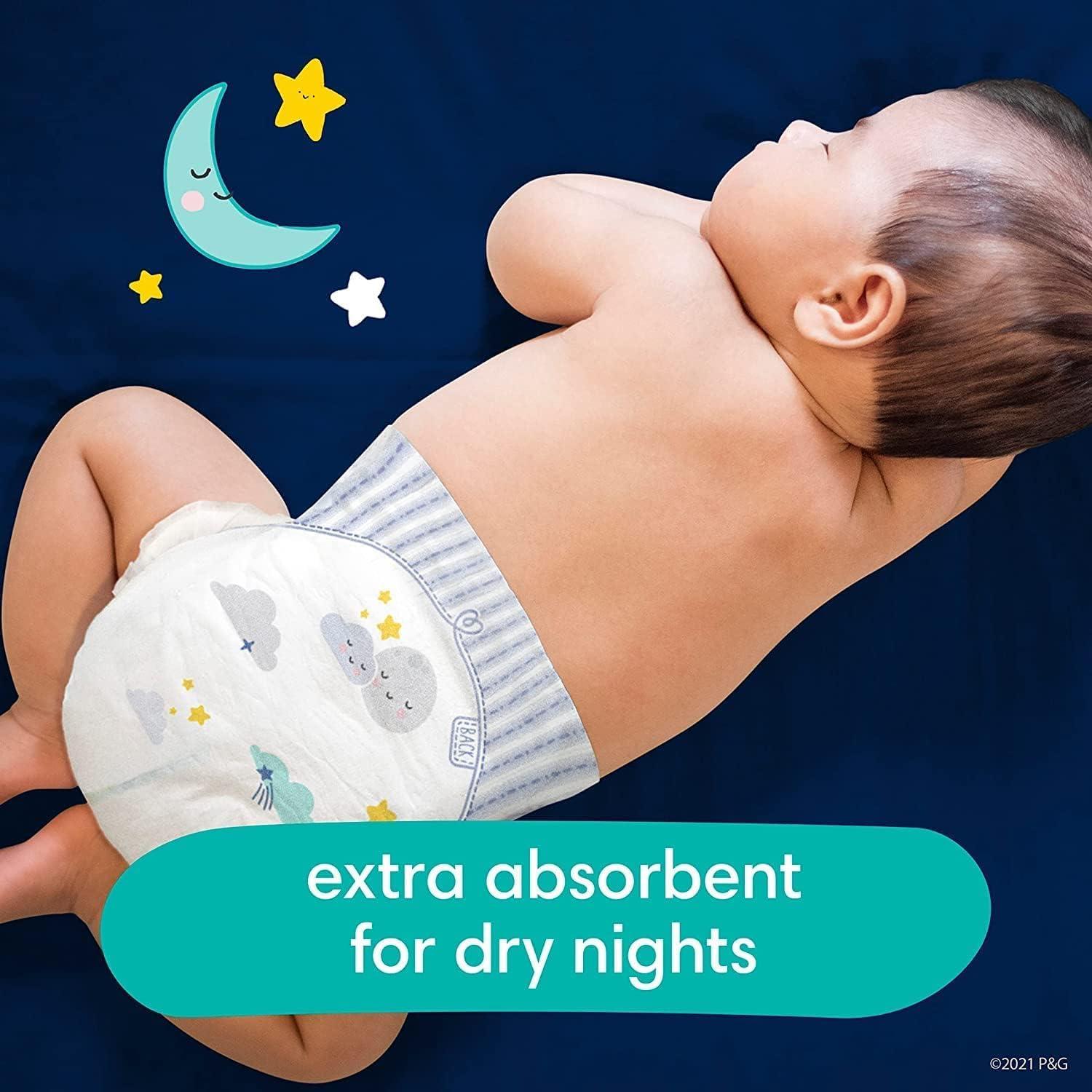 imagePampers Disposable Diapers Size 5 Swaddlers 132 Count  Overnight 50 Count