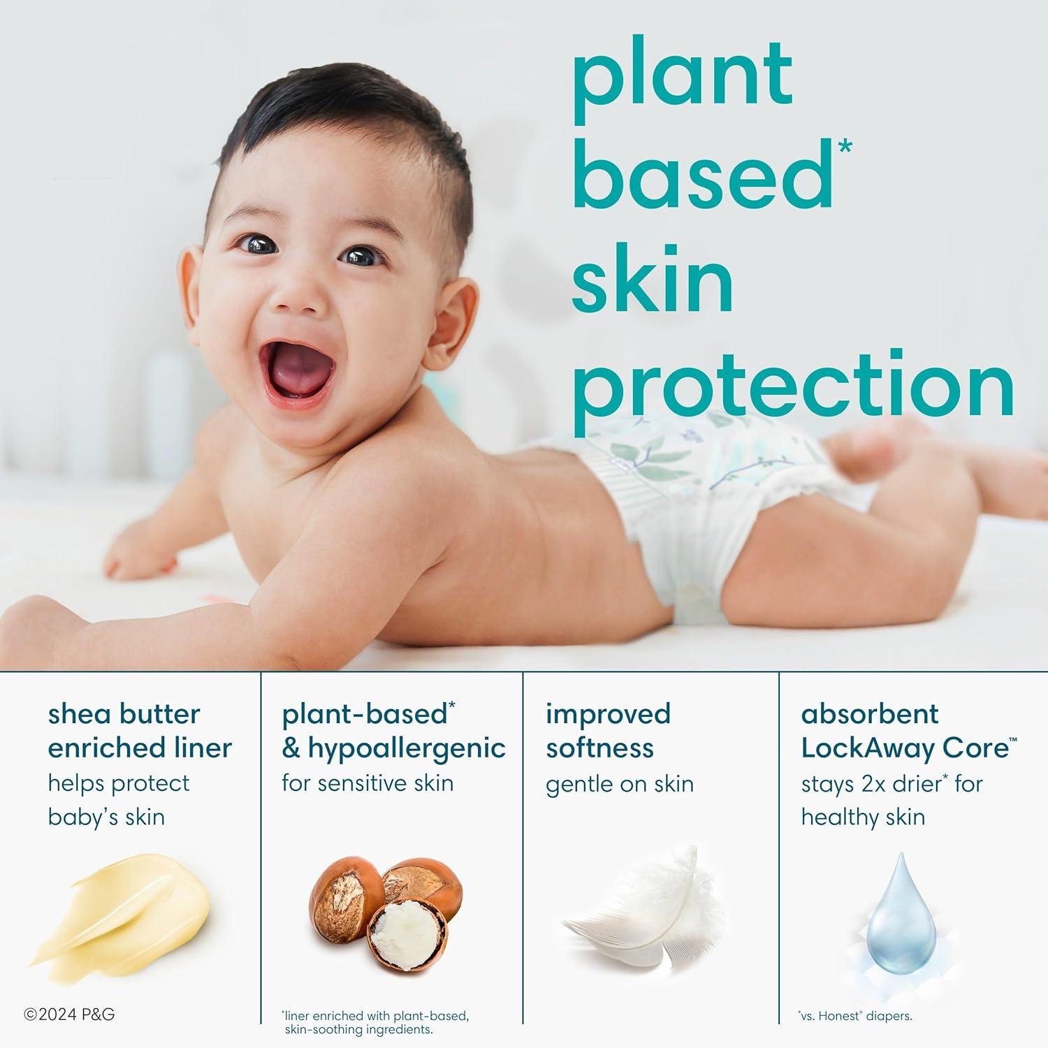 imagePampers Pure Protection Disposable Baby Diapers Size 7 One Month Supply 88 Count with Aqua Pure Baby Wipes 6X PopTop Packs 336 CountSize 3 168 Count