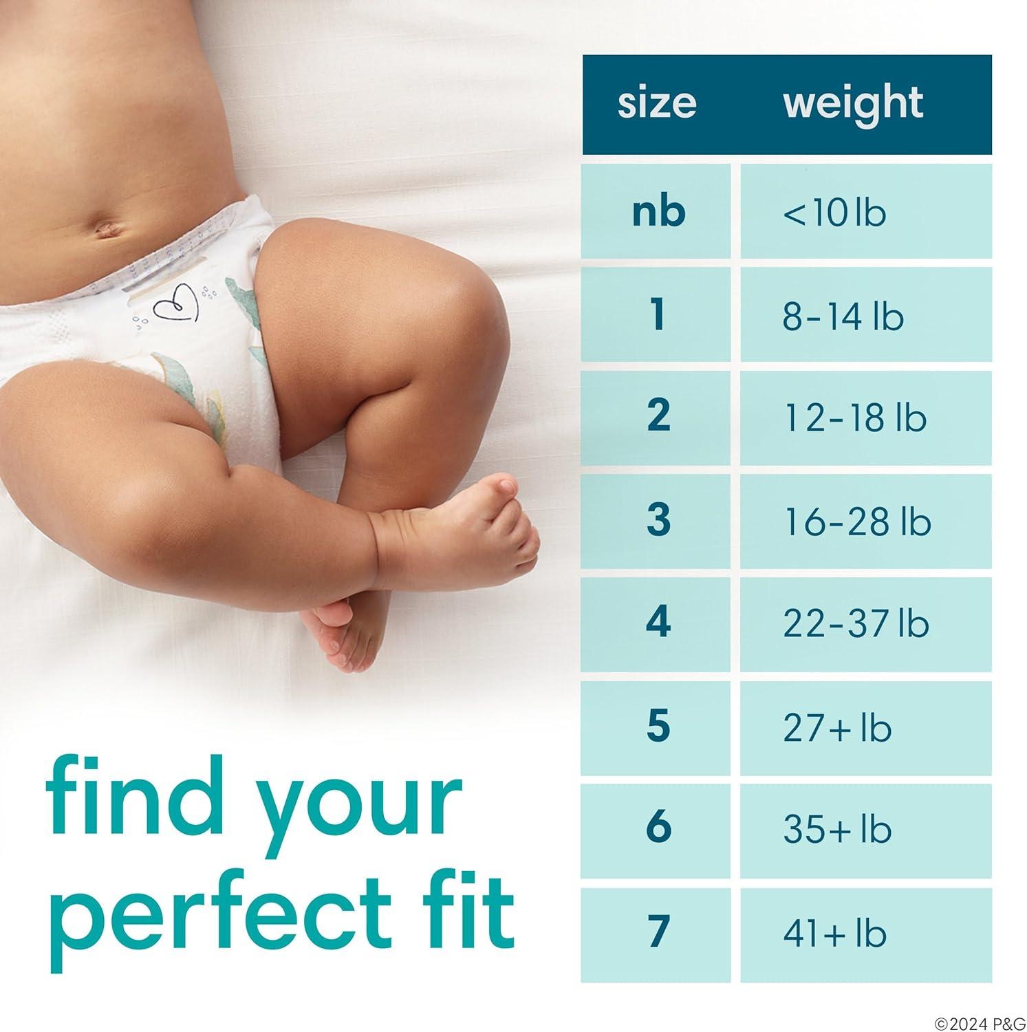 imagePampers Pure Protection Disposable Baby Diapers Size 7 One Month Supply 88 Count with Aqua Pure Baby Wipes 6X PopTop Packs 336 CountSize 3 168 Count