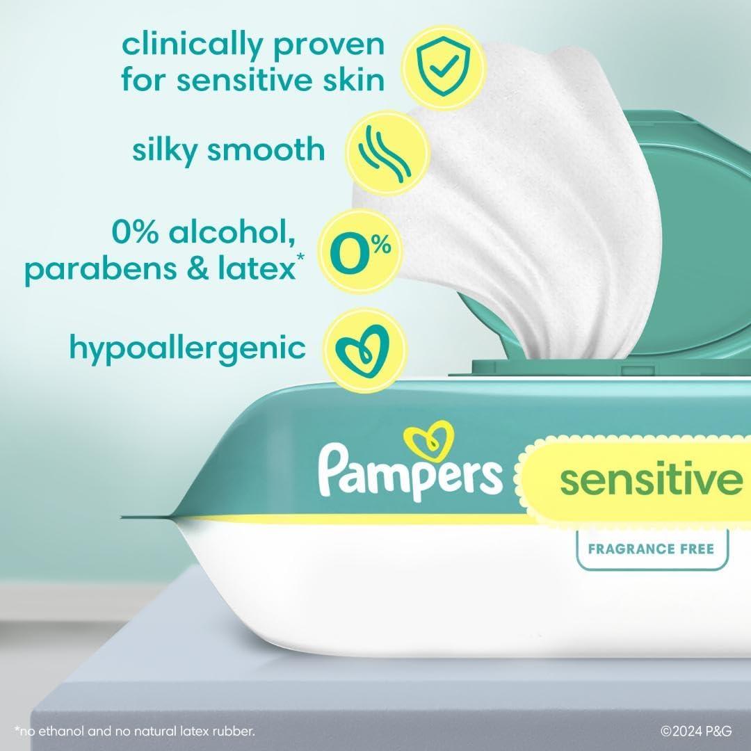 imagePampers Baby Diapers and Wipes Starter Kit  Swaddlers Disposable Diapers Sizes 1 198 Count ampamp 2 186 Count With Sensitive Water Based Wipes 12 FlipTop Packs 1008 TotalSize 1  2