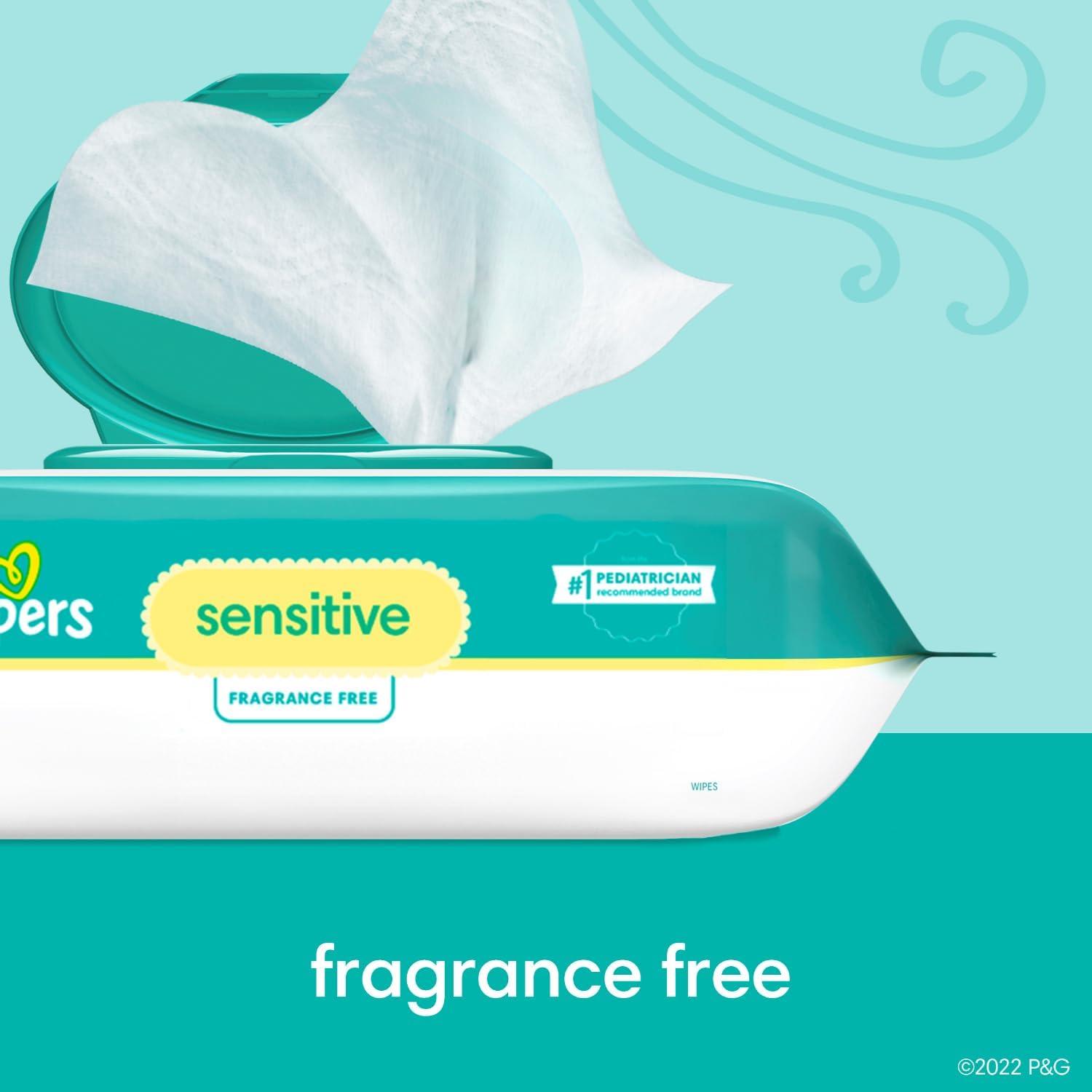 imagePampers Cruisers Disposable Baby Diapers Size 4 2 Month Supply 2 x 160 Count with Sensitive Water Based Baby Wipes 12X Multi Pack PopTop and Refill 1008 Count