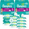 image:imagePampers Cruisers Disposable Baby Diapers Size 5 2 Month Supply 2 x 128 Count with Sensitive Water Based Baby Wipes 12X Multi Pack PopTop and Refill 1008 Count